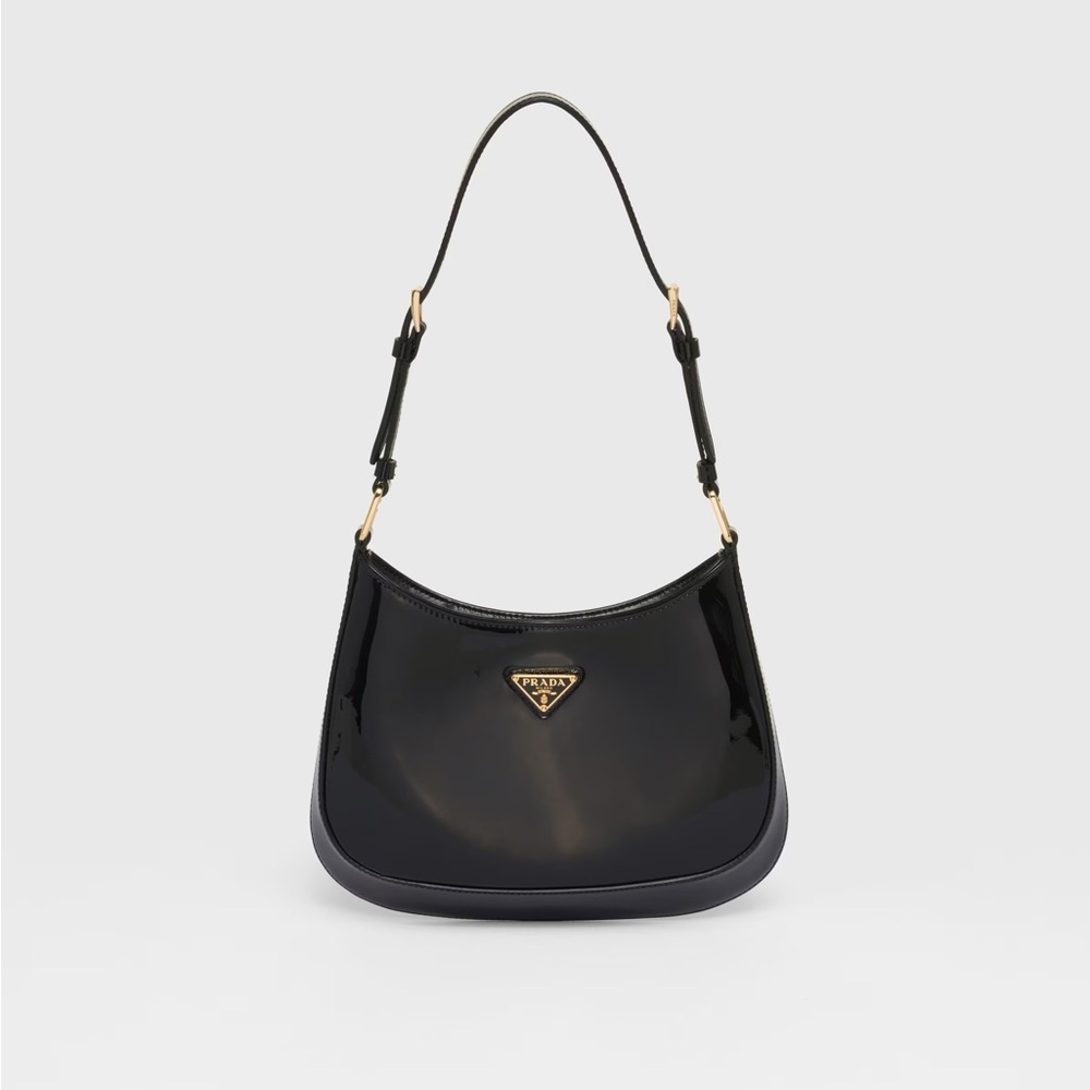 Prada Cleo Patent Leather Black Shoulder Bag